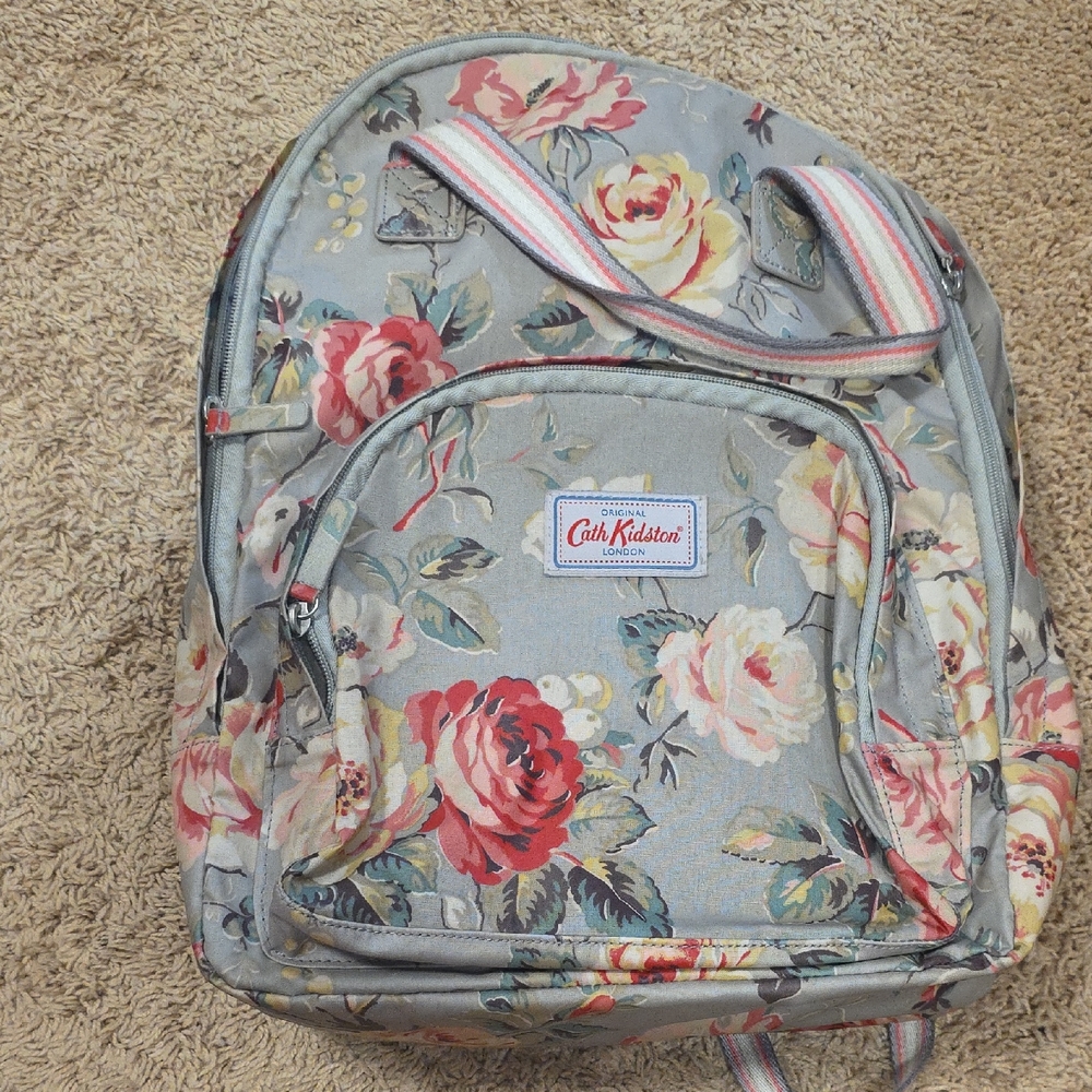 Cath Kidston Floral Backpack - Gray and Pink